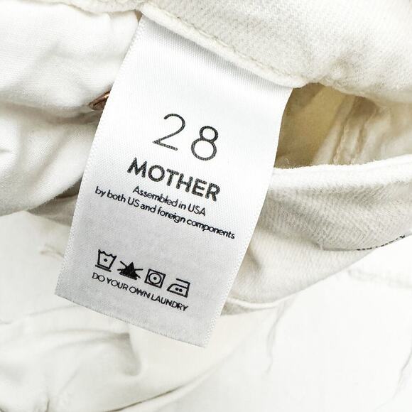 Mother Looker Ankle Fray Tea and Biscuits Cream White Denim Jeans Size 28 - Picture 7 of 9